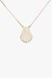 Silver shell bag necklace