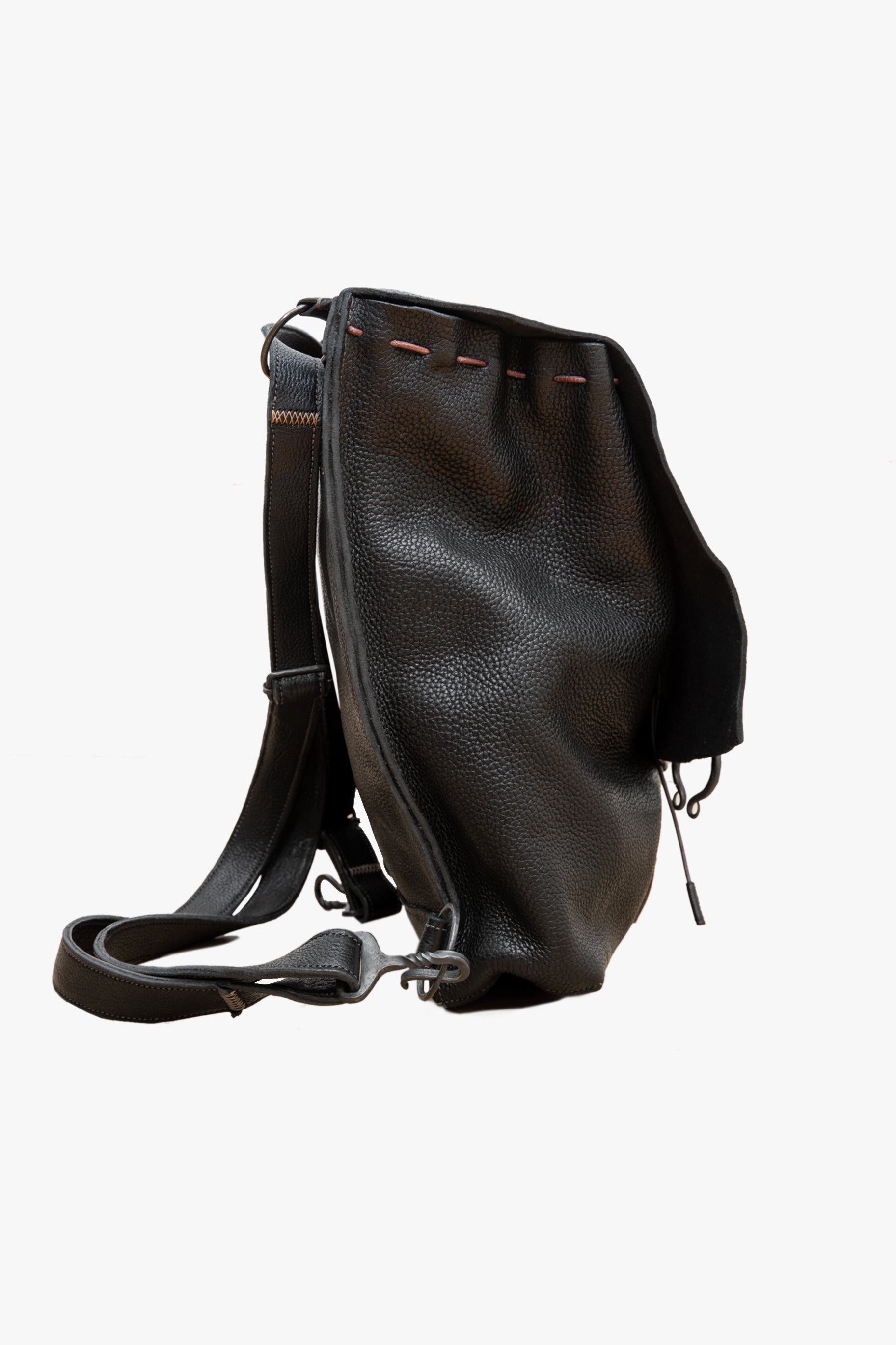 Leather Metal Backpack