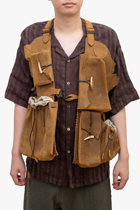 Leather Metal Vest bag