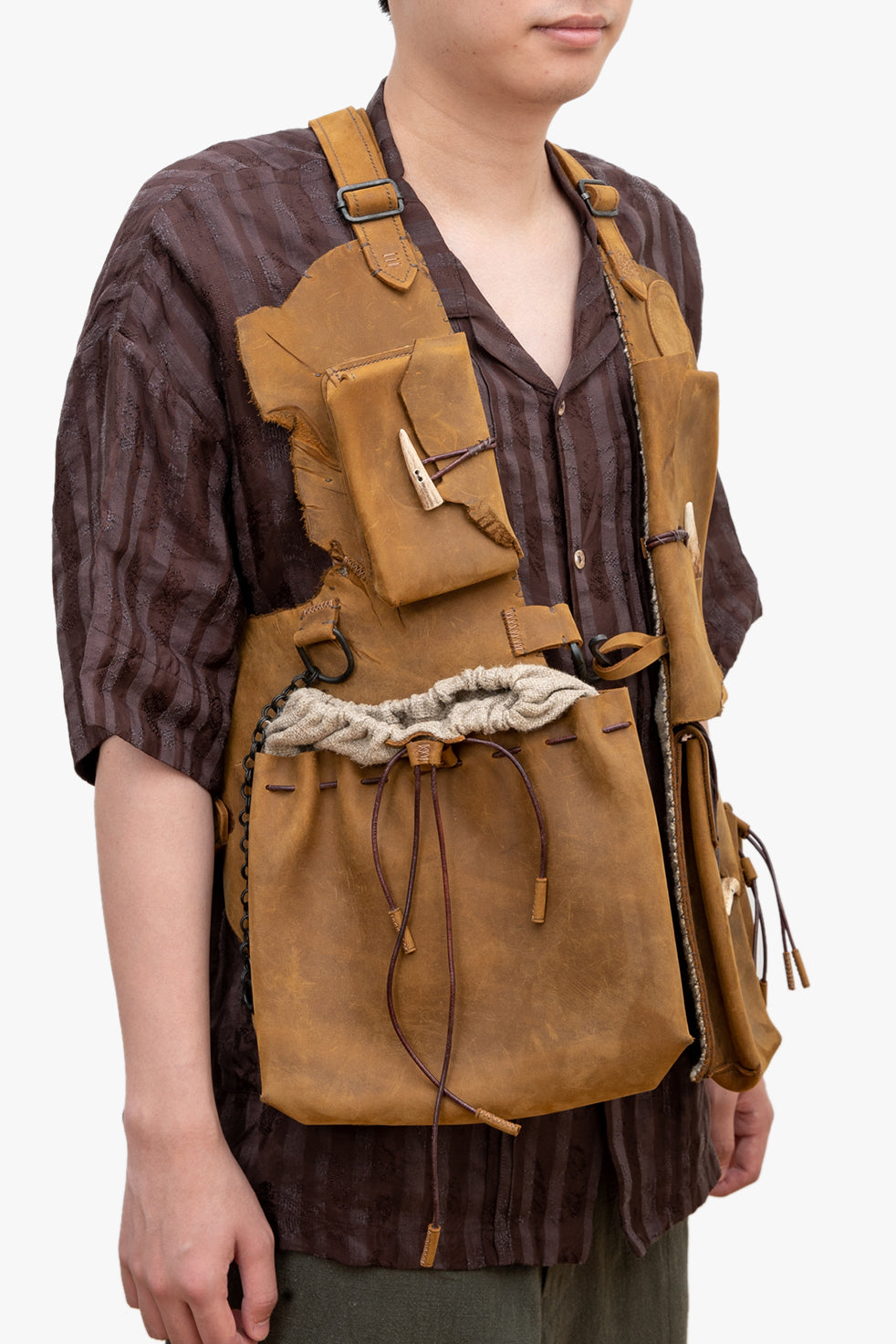 Leather Metal Vest bag