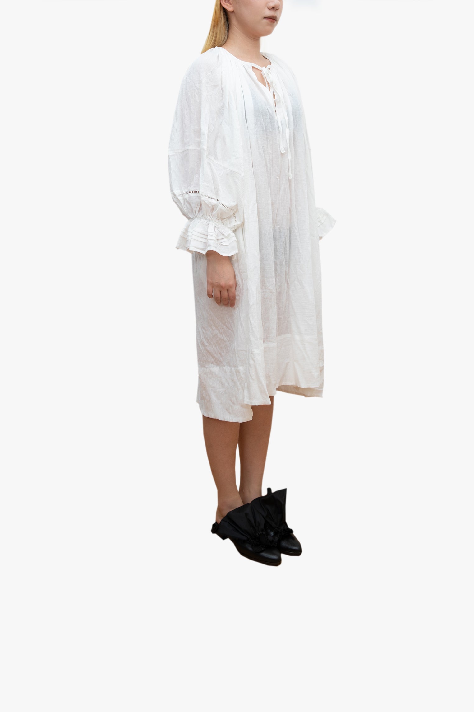 Le FRENCH puff-sleeve linen one piece