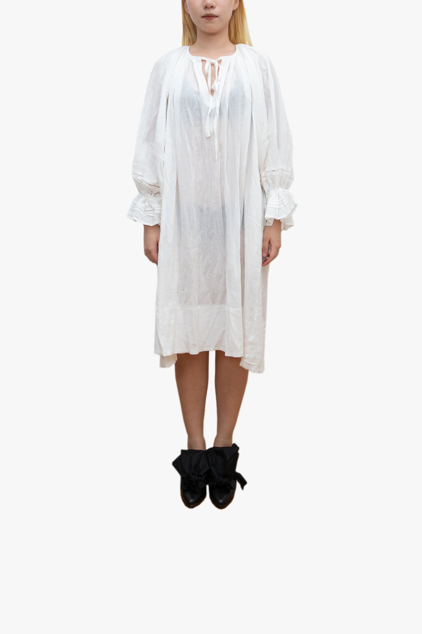 Le FRENCH puff-sleeve linen one piece