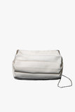 silver rim pleated bag w/chain