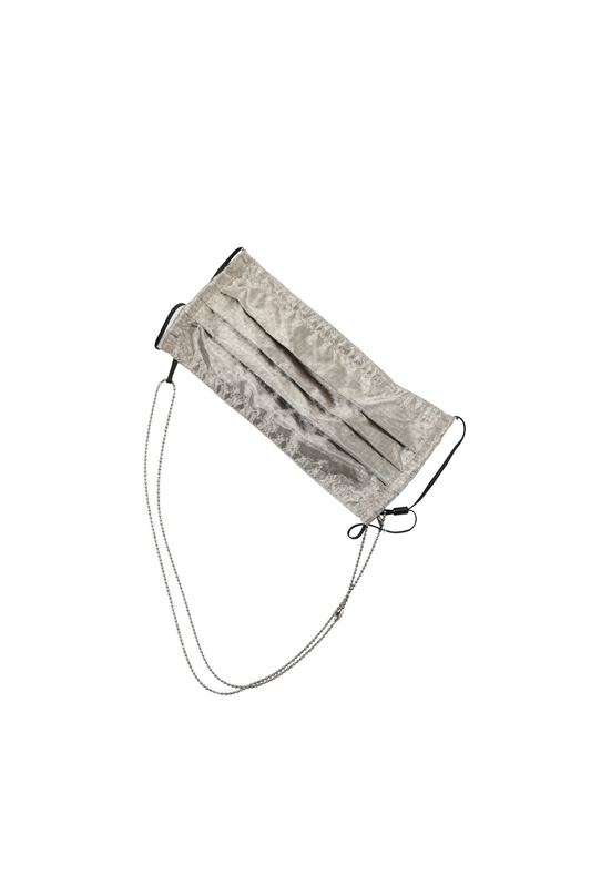 A-151 SILVER PARACHUTE MASK WITH 925 SILVER DIAMOND CUT CHAIN