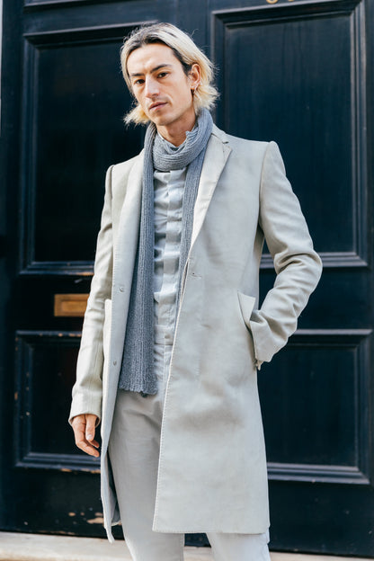 LJ–160 REFLECTIVE LONG LEATHER 2-BUTTON JACKET WITH CUTAWAY DETAIL