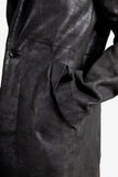 LJ–160 REFLECTIVE LONG LEATHER 2-BUTTON JACKET WITH CUTAWAY DETAIL