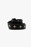 “+” studded q buckle med belt BLACK